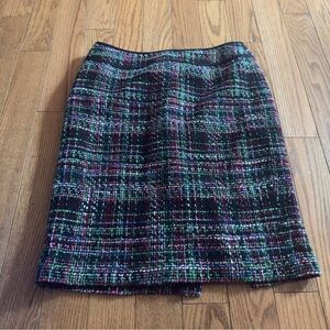 Talbots Wool Blend‎ Plaid multicolor Knee Length Skirt Size 10 NWT Office Tweed